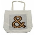 thumbnail image 1 of Symbol Shopping Bag, Abstract Design Modern Ampersand Item on Brick Wall Punctuation Marks, Eco-Friendly Reusable Bag for Groceries Beach and More, 15.5" X 14.5", Cream, by Ambesonne, 1 of 2