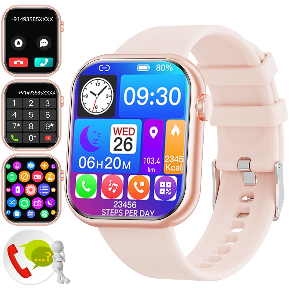 Smart Watch for Android and iPhone, Ifanze GTS5 IP68 Waterproof Smartwatch  for Women Men , Smart Watch with Bluetooth Call(Answer/Make Calls), Pink