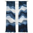 thumbnail image 2 of Abstract Mountain Sheer Curtains 108 Inches Long 2 Panels Watercolor White Navy Texture Nature Light Filtering Semi Sheer Window Curtains Drapes for Bedroom Living Room 52"x108", 2 of 7
