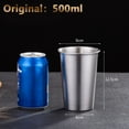 thumbnail image 3 of Arcticwind 4Pcs 304 Stainless Steel Tumbler Cups, 17oz Unbreakable Metal Beer & Drinking Glasses, BPA-Free, Reusable Water Cups with Tapered Design for Home, Bar, Party, Silver, 3 of 7
