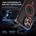 thumbnail image 4 of Dteck Magnetic Case for iPhone 15 ,Shockproof Translucent Matte PC+TPU Case Compatible with MagSafe Built-in Camera Stand  Back Cover for iPhone 15,Orange, 4 of 8