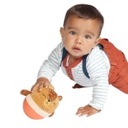 Manhattan Toy Wobbly Bobbly Bear Weighted, Soft Silicone Wobble Ball with Embroidered Plush Baby & Toddler Toy