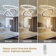 thumbnail image 2 of Lámpara colgante con anillos LED de cristal Chandelier Dixun, regulable, 2 of 7