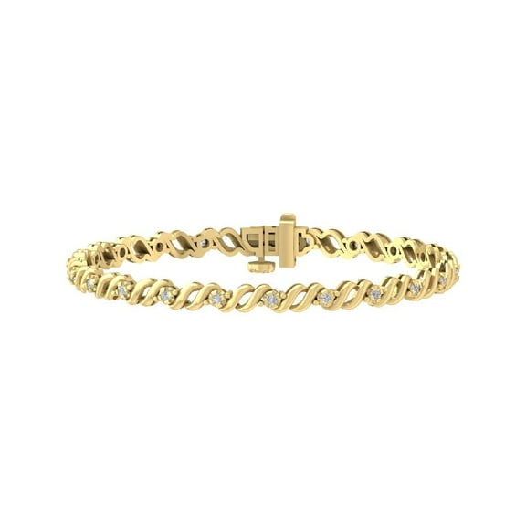 ARAIYA FINE JEWELRY 10K Yellow Gold Lab Grown Diamond Fancy Bracelet (1/2 cttw, D-E Color, VS Clarity) 7"