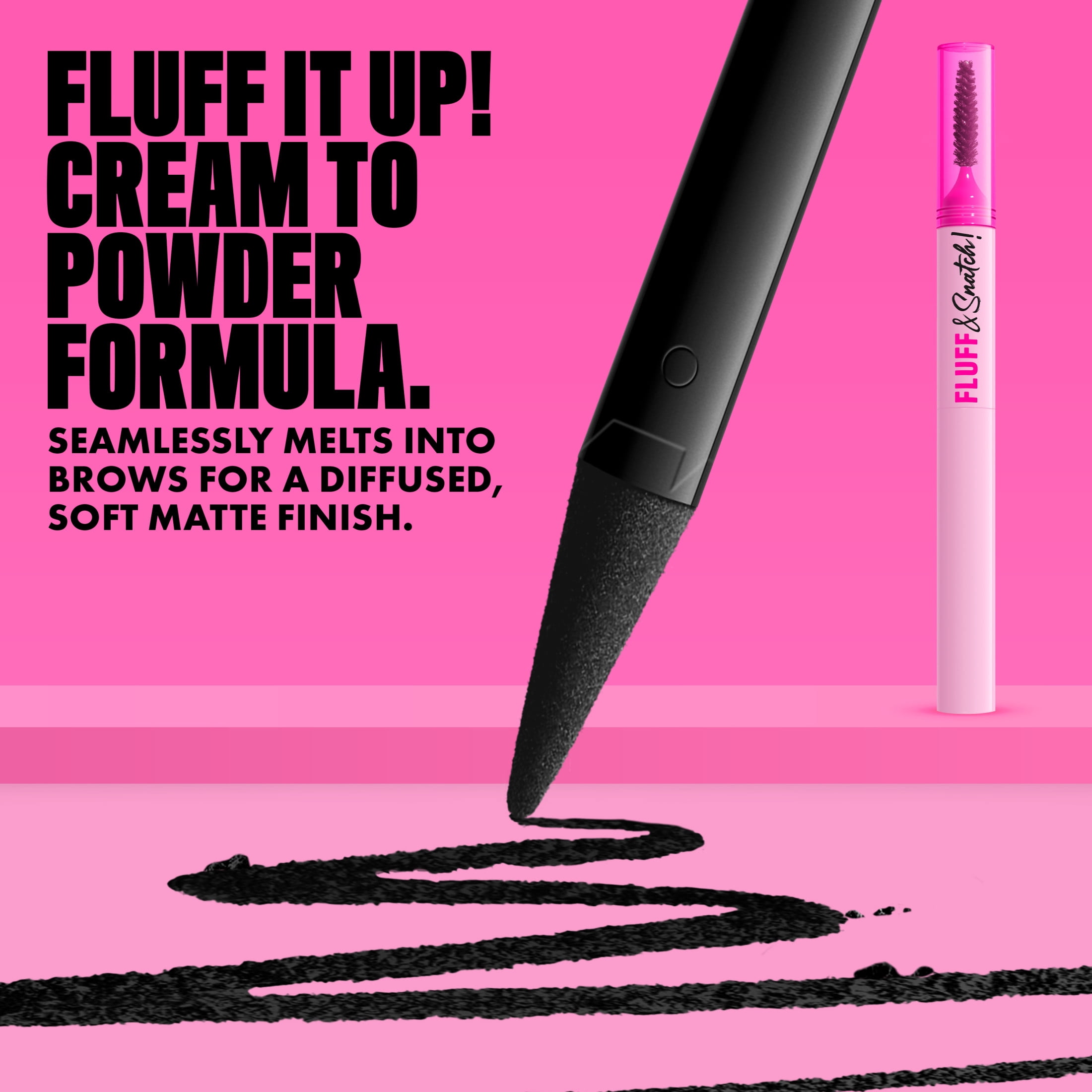 NYX Professional Makeup Fluff & Snatch Eyebrow Pencil, Eyebrow Powder Pen, Black, 0.04 oz