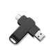 thumbnail image 1 of Phone Memory USB 3.0 Type C 2 in 1 Metal Rotatable Portable Flash Drive Black 128GB, 1 of 5
