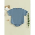 thumbnail image 3 of Bagilaanoe Newborn Baby Girl Boy Summer Rompers Letter Print Short Sleeve Bodysuits 3M 6M 12M 18M Infant Casual One Piece Short Jumpsuit, 3 of 8