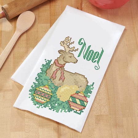 Herrschners® Woodland Noel Towel Pair Stamped Cross-Stitch