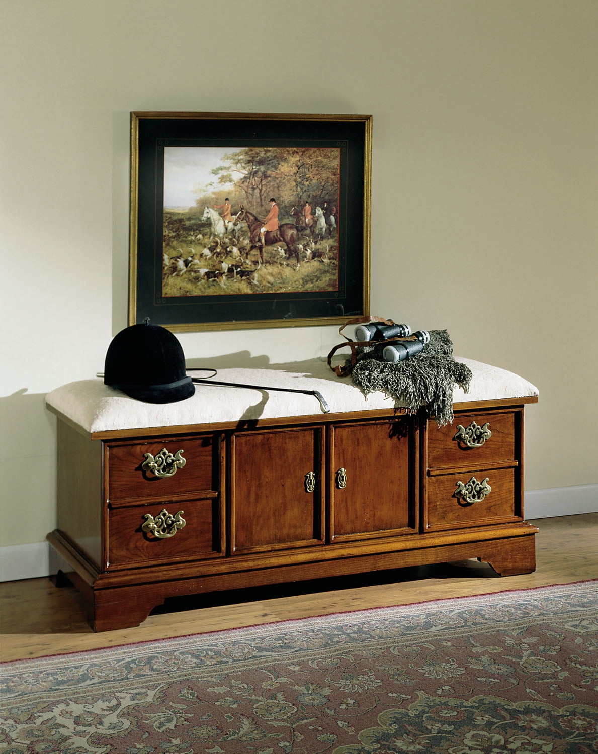 Classic Cherry Cedar Chest with Upholstered Seat