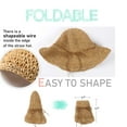 thumbnail image 5 of Women Floppy Sun Hat Summer Wide Brim Beach Cap Packable Cotton Straw Hat for Travel, 5 of 6