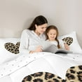 thumbnail image 5 of jejeloiu Cartoon Cute Loves Full Size Comforter Sets,Chic Cheetah Print Bedding Comforter Set,Brown White Bedding Sets For Girls Teens,Microfiber Bedroom Decor Reversible,3 Pieces, 5 of 8