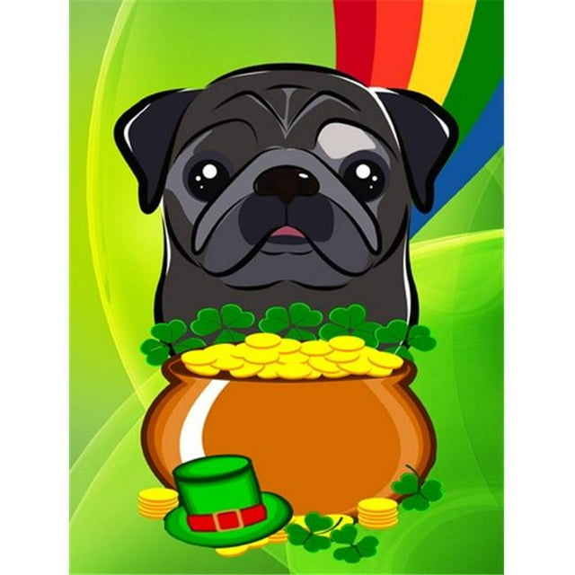 Carolines Treasures BB2007GF Black Pug St. Patricks Day Flag Garden