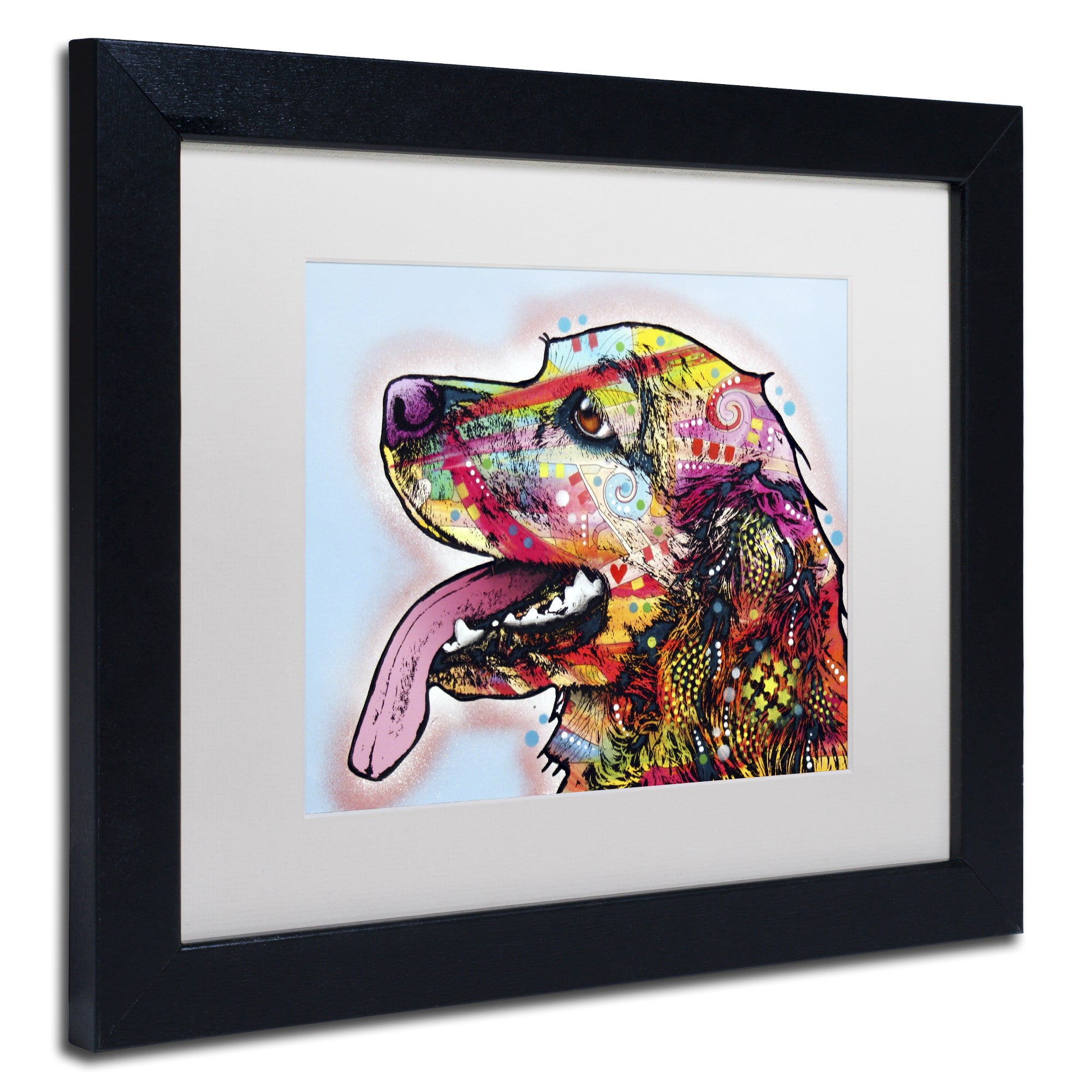 Trademark Fine Art "Cocker Spaniel" Canvas Art by Dean Russo, White Matte, Black Frame