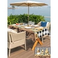 thumbnail image 5 of Outdoor Tablecloth with Umbrella Hole for Patio/Picnic/Party/Camping, Gnomes Sunflowers Waterproof Table Cloth Rectangle Table Cover Washable, Pastoral Botanical Black White Plaid Wooden (60"x 120"), 5 of 8