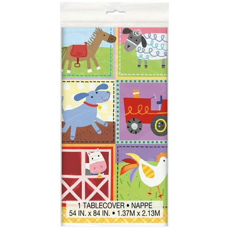 Barnyard Farm Party Plastic Tablecloth 84 X 54 In 1ct Walmart Com