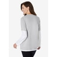 thumbnail image 2 of Woman Within Plus Size Layered-Look Crewneck Tee, 2 of 6