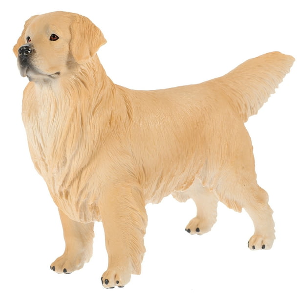 FELTECHELECTR Figura de Golden Retriever vívida, imitación de perro, adorno con diseño de animales