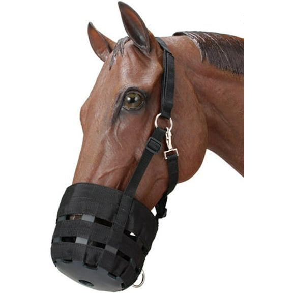 Tough 1 Poly/Nylon Grazing Muzzle with Halter Mini, Black