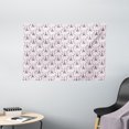 thumbnail image 1 of Eiffel Tapestry, Polka Dot Pattern with Sketchy Eiffel Tower Figures and Romantic Hearts, Wall Hanging for Bedroom Living Room Dorm Decor, 60W X 40L Inches, Pale Pink Black White, by Ambesonne, 1 of 2