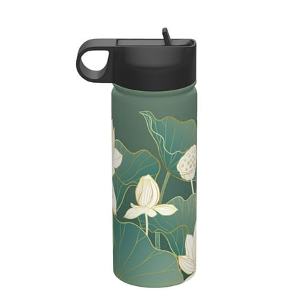 

Matuu Lotus Golden Line for 18oz Durable Thermal Cups Keep Drinks Cold & Hot Insulated Coffee Mug with Lid (With Straw)