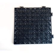 VinTile Black Non-Slip Interlocking Cushion Floor Tiles, Drainage Holes, 11-3/4 x 11-3/4, Pack of 6