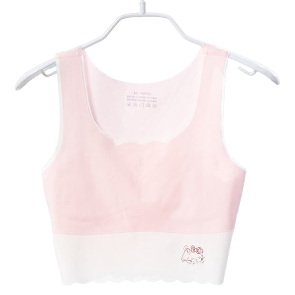 LYMAYTER Girls Training Bras for 9-13Y Teen Seamless Comfortable Racerback for Active Lifestyle