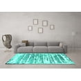 thumbnail image 3 of Ahgly Company Machine Washable Indoor Rectangle Oriental Turquoise Blue Industrial Area Rugs, 2' x 3', 3 of 4