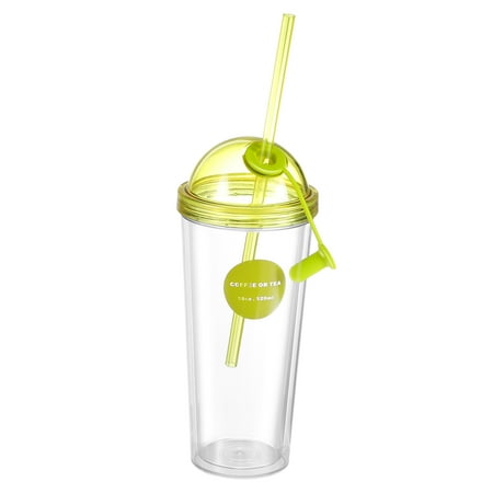 

Plastic Straw Cup Double-deck Water Cup Practical Juice Glass Coffee Cup