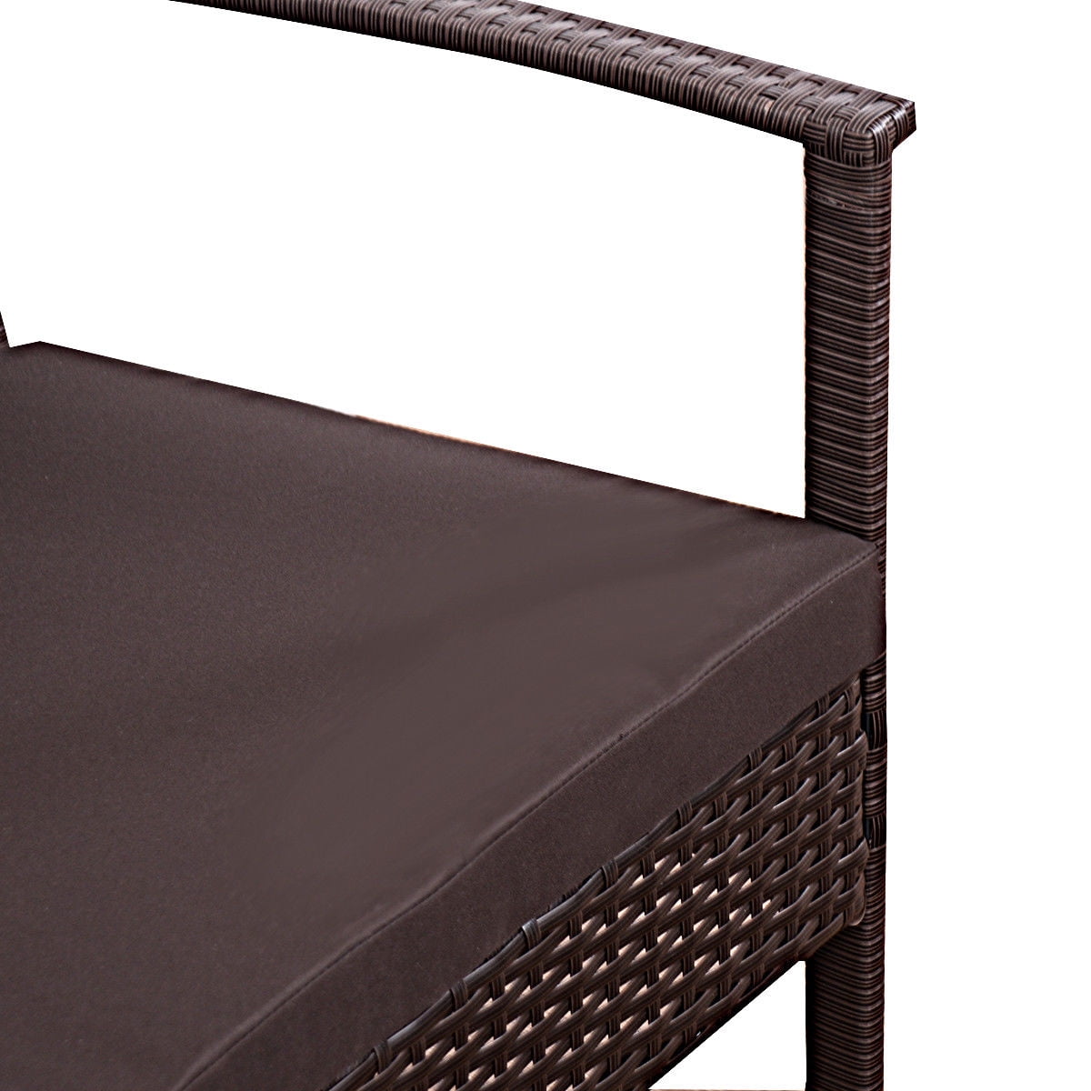 Costway 4 Pcs Patio Rattan Wicker Furniture Set Brown Loveseat Sofa Costway 4 Pcs Patio Rattan Wicker Furniture Set Brown Loveseat Sofa Cushioned Garden Yard Com