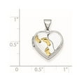 thumbnail image 5 of Lockets Sterling Silver Rhodium & Gold-plated 15m Heart Foot Prints Locket, 5 of 5