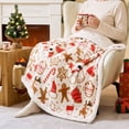 thumbnail image 3 of AMARHH Reversible Christmas Plush Throw Blanket, Soft Sherpa Fleece Holiday Print Fleece Blanket, Cozy Couch Bedroom Winter Holiday Decor, 3 of 6