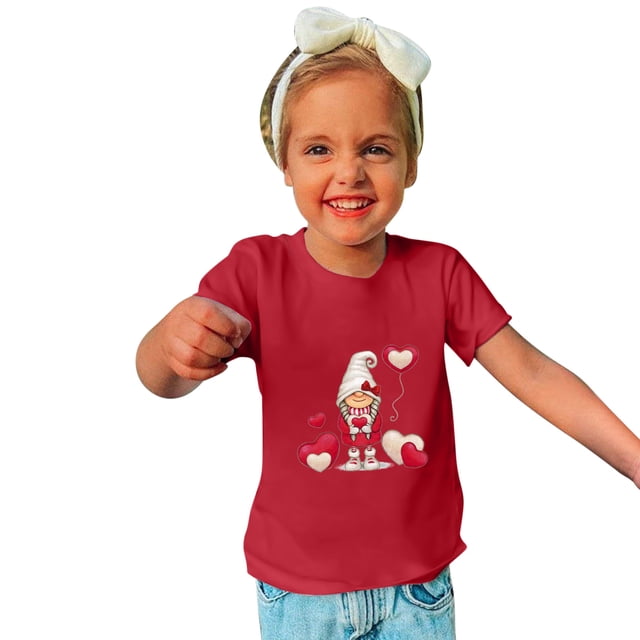 EGNMCR Blouses & Chemises à Manches Courtes Col Rond pour Tout-Petits Garçons Filles Mode Mignon Col Rond Imprimé Haut à Manches Courtes Blouse Fille