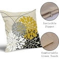 thumbnail image 4 of Black Yellow Pillow Covers 16x16 Inch Dahlia Flower Throw Pillows Modern Geometry Floral Pillowcase Linen Square Cushion Case Decor for Home Sofa Couch Bed, Set of 2 (22_121539), 4 of 6