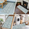 thumbnail image 6 of Beige Blue Flower Washable Area Rug 2 x 6 ft Ethnic Middle East , Soft Non Slip Rugs Stain Repellent Indoor Felt Carpet for Living Dining Room Bedroom Home Office, 6 of 9