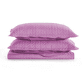 thumbnail image 6 of Imperial Rooms 2 Piece Quilt Set Chevron Microfiber Soft Kids Bedspreads & Pillow Shams Purple Twin, 6 of 7
