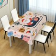 thumbnail image 4 of Yayeee Tablecloths 60" x 60" Rectangle Wrinkle Resistant Party Table Cover, Beige Christmas Santa, 4 of 8