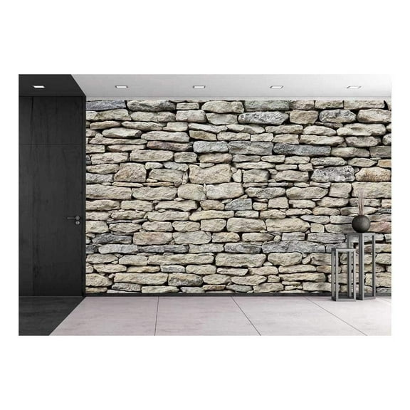 wall26 - Old Stone Wall Texture Wall - Canvas Art Wall Decor - 66"x96"