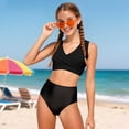 thumbnail image 2 of HCNTES Girls Swimsuit Bikini Sets 2 Piece Bathing Suits For Teen Girls Swimwear Kids Outdoor Activities Clothing in Summer(S-Black,5-6 Years), 2 of 8