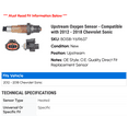 thumbnail image 2 of Upstream Oxygen Sensor - Compatible with 2012 - 2018 Chevy Sonic 2013 2014 2015 2016 2017, 2 of 2