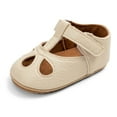 thumbnail image 2 of PEACNNG Infant newborn baby solid color leather shoes non-slip soft sole princess shoes toddler hollow first walking shoes 0-18 months, 2 of 5