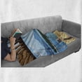thumbnail image 6 of Ocean Soft Flannel Fleece Blanket, Interior Balcony Panoramic Seascape Coastal Island Seaside Theme Summer Holiday, Cozy Plush for Indoor and Outdoor Use, 50" x 70", Blue and White, by Ambesonne, 6 of 6