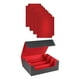 thumbnail image 2 of Caja para baraja de cartas coleccionables de cuero sintético resistente con cierre magnético negro rojo, 2 of 9