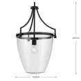 thumbnail image 2 of Parkhurst Collection One-Light New Traditional Matte Black Clear Glass Pendant Light, 2 of 2