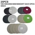 thumbnail image 1 of 25 Pcs Disque de Ponçage Rond à Crochets et Boucles pour Papier de Verre Humide/sec 2/3/4/5/6 Pouces Papier de Ponçage 1000/1500/2000/3000/5000 Grain 5 Pouces, 1 of 9