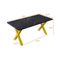 thumbnail image 2 of Square Dining Table, Modern Dining Table with Printed Black Marble Table Top+Gold X-Shape Table Leg for Dining Room, kitchen, 2 of 7