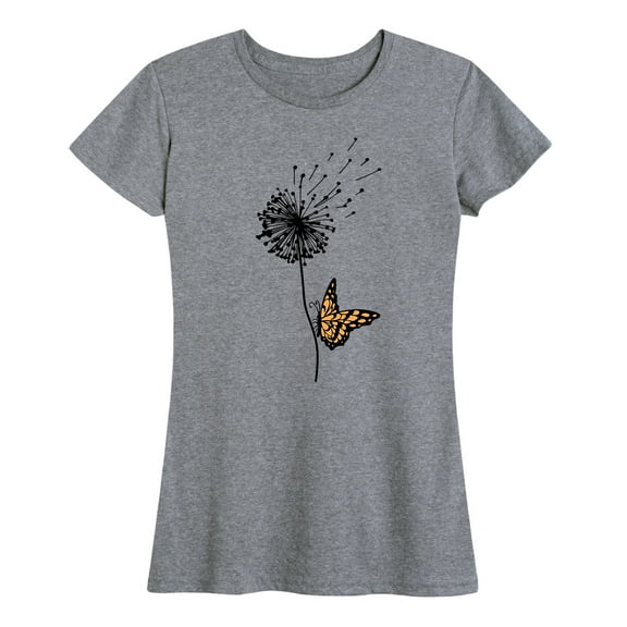 Instant Message - Butterfly On Dandelion - Women's Short Sleeve Graphic T-Shirt