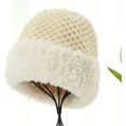 thumbnail image 3 of CoCopeaunts Knitting Bucket Hat Versatile Basin Hat Autumn Winter Warm Cold Proof Thickened Ear Protection Basin Hat Plush Brim, 3 of 8