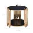 thumbnail image 5 of ACME Tanquin Round Glass Top End Table in Black Glass and Gold, 5 of 5