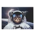 thumbnail image 1 of Space Cat Cutting Board, Kitten in Galaxy Outer World with Stars Cosmology Cluster Zodiac Image, Decorative Tempered Glass Cutting and Serving Board, Large Size, White and Dark Blue, by Ambesonne, 1 of 1