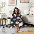 thumbnail image 4 of Wearable Blanket,Neon Controllers Games Icons Black Pattern Hooded Wearable Flannel Blanket for Adults & Teens with Buckle,Winter Poncho Shawl Wrap Cape,50"x60", 4 of 5